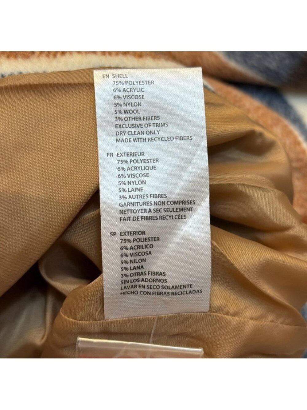 RD Style Blue Brown & Cream Plaid Jacket XS - Picture 11 of 13